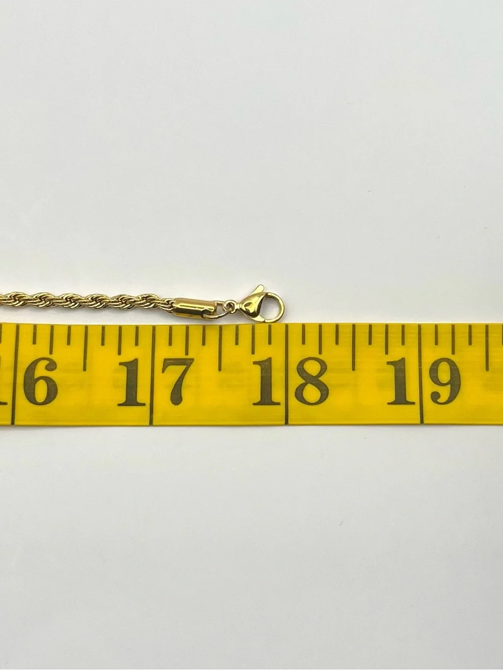 18K Gold PVD Plated 3mm Rope Chain 18” Stainless Steel Necklace